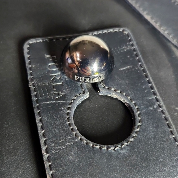 VTG Furla Authentic Black Leather X Large Tote Bag Satchel Made in Italy - Picture 13 of 15